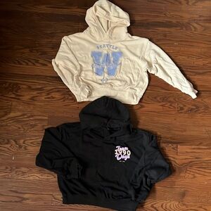 H&M kids (2) hoodies size (8); one black the other Cream tan. SOLD TOGETHER